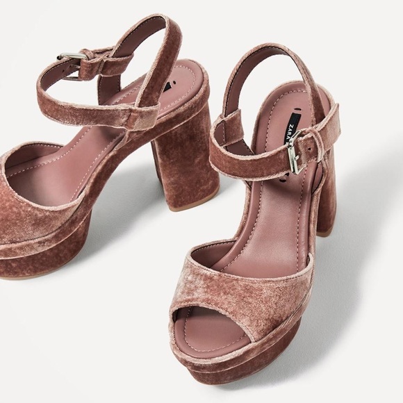 velvet platform sandals